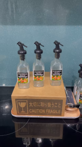 Chai đựng dầu ăn nước mắm thủy tinh có vòi rót 180ml Echo hàng nhập từ Nhật Bản