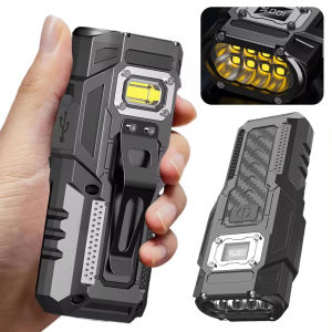2024 multifunctional LED flashlight high-power COB side light USB rechargeable flashlight outdoor camping emergency searchlight flashlight