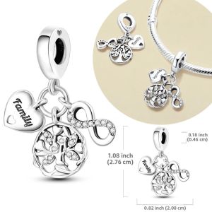 Mặt Dây Chuyền Charm Bạc 925 Nguyên Chất Thiết Kế Cây Gia Đình Vô Cực Phù Hợp Với Vòng Tay Dây Chuyền Chính Hãng Quà Tặng Cho Phụ Nữ Tự Làm