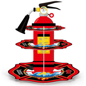 3 Tier Fire Hydrant Cupcake Stand Fire Truck Birthday Dessert Holder Party Supplies Cupcake Stand for Party Decorations