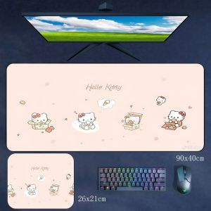 Sanrio | Bé Gái Kích Thước Lớn 90X40Cm Hello Kitty In Hình Miếng Lót Chuột Cao Su Ins Phong Cách Trang Trí Bàn Thảm Khăn Trải Bàn Chất Lượng Cao