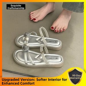 XUJIA | Soft Bottom French Style Glitter Sandals Slippers