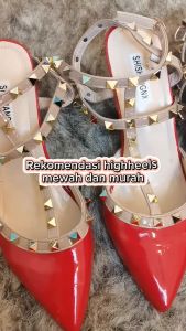 Sepatu High Heel VLT R0ckstud Nyaman Empuk & Tidak Licin