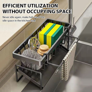 Kitchen Sink Drain Rack Organizer Sink Shelf Soap Sponge Holder Dishcloth Towel Rack Filter Basket Countertop Storage Spice rack