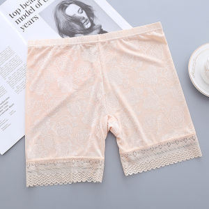 กางเกงเซฟตี้ขนาดบวกสําหรับผู้หญิงนักมวยลูกไม้เอวสูงไร้รอยต่อสบายพอดีไม่มีร่องรอยชุดชั้นใน