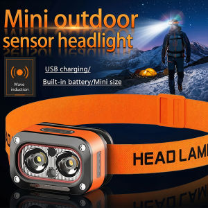 USB Charging LED Headlamp Ultra-Bright Headlight with 5 Modes Waterproof Mini Outdoor Sensor Headlamp for Hiking Camping Fishing