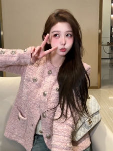 DANTING | High-end Pink Short Tweed Jacket
