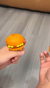 Hamburger UFO Spinning Top Launcher Toy Light-Up Bamboo Dragonfly Frisbee Childrens Gifts Educational Toys for Boys and Girls