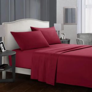 Solid Color Soft Brushed Bed Set Fitted Sheet Flat Sheet Pillowcase Bedding Set Bed Sheet Twin Full Queen CA King 3/4 Pieces