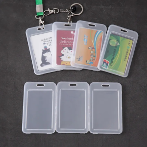 Waterproof Transparent Card Cover Double Sided ID Set PVC ID Card ID Hanging Tag Card Set