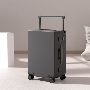 Gladys2025 New 20-Inch Check-In Suitcase Wide Pull Rod Travel Bag Aluminum Frame Password Lock Womens Leather Suitcase