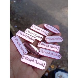 Label Hijab Akrilik Acrylic Cetak Merk Brand Isi 25 Biji