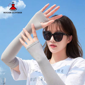 Summer Sunscreen Ice Sleeves for Men and Women Ice Silk Sleeves for UV Protection and Breathable Gloves Arm Sleeves for Riding and Driving Arm Guards