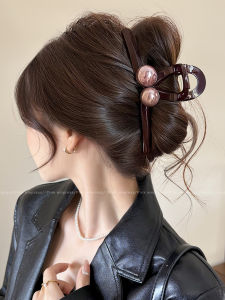 PINK EMPRESS | Chocolate Brown Pearl Clips for Women with Thick Hair