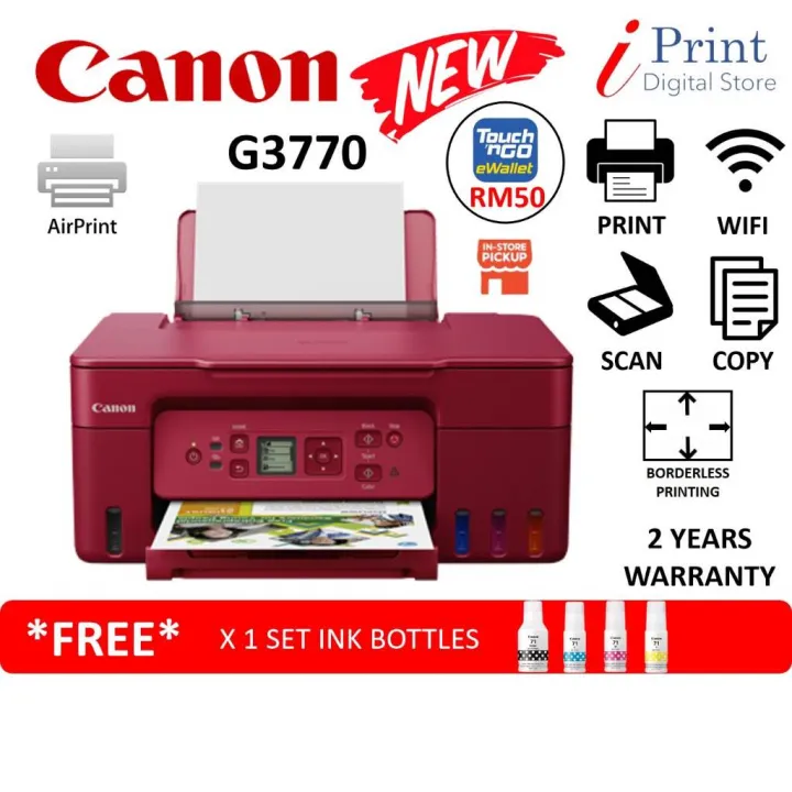 CANON PIXMA G3770 PRINTER ALL-IN-ONE PRINTER [ PRINT / SCAN / COPY/ WIFI ]