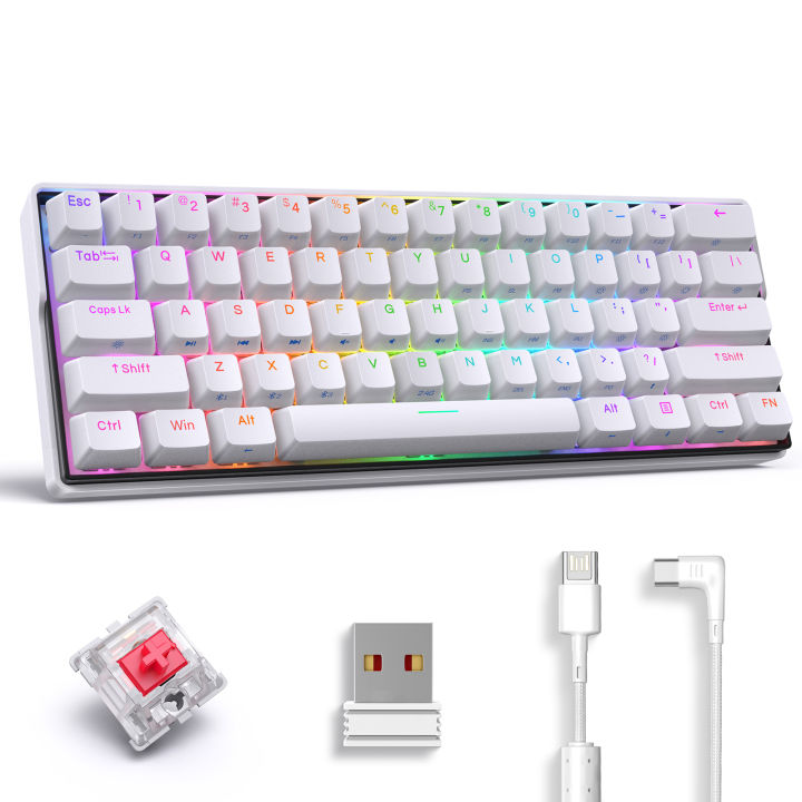 Kemove DK61 Mechanical Gaming Keyboard RGB Backlit Hot-Swappable Wired ...