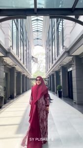 Gamis Syari Bahan Ceruty: Plisket Syari Terlaris untuk Baju Pesta Adem Nyaman