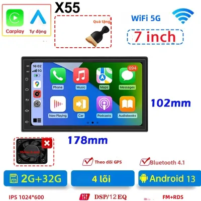 Đầu Radio Xe Hơi Android 13 Đa Năng 64G 7/9/10 Inch 2 Din Tích Hợp GPS BT Hệ Thống Đa Phương Tiện Thông Minh Dành Cho Ô Tô Hỗ Trợ CarPlay Và Android Auto