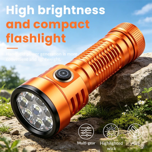 New aluminum alloy eight-lamp bead high-intensity flashlight outdoor long-range fixed focus rechargeable long-life flashlight