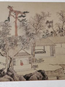 Wen Zhengming Chrysanthemum Picture Vintage Calligraphy And Painting Horizontal Banner Traditional Chinese Landscape Painting Replication