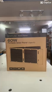 EcoFlow 60W Portable Solar Panel Charger Type-C Waterproof Lightweight with Charging Cable - Suitable for Smartphones/Laptops/Cameras