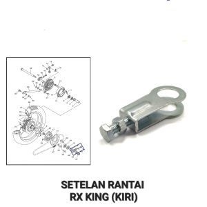 Setelan Rantai RX King KIRI (Harga Per 1 PCS) - Stelan Rante Anting Anting Chain Adjuster Arm Arem + Plat Yamaha RXK New RX S RX Spesial