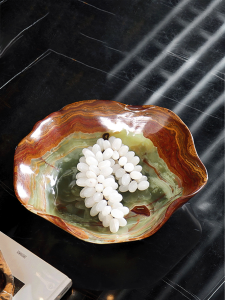 Wabi Sabi Natural Jade Tray for Home Decoration