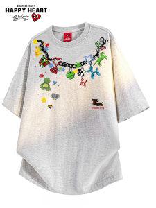 CHARLES JANGS HAPPY HEART | Heart Design Casual Cotton T-Shirt for Men