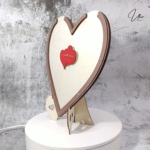 Wedding Guestbook Unique Wooden Heart Shaped