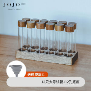 Modern Simple Glass Storage Jar Sealed Bottle Wood Lid Kitchen Storage Container Decorative Pieces Universal Cylinder Shape