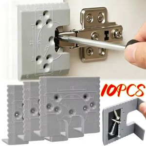 10Pcs Multifunctional Hinge Mounting Brackets With Magnetic Backing Door Hinge Jigs Accurate Guide Drill Hinge Installation Positioning
