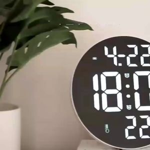 JD-8010 Jam Dinding Digital LED Besar 9 Inch Alarm Free Remote Control
