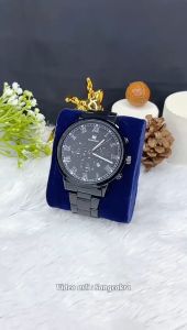 SRD COD Jam Tangan Pria New Fashion Baru Steel Band Kalender Watch Tiga Mata Roman Skala Kuarsa Romawi Cross Border Business Stainless Steel Tahan Air Luminous Bercahaya Gaya Trendi Kekinian - J33