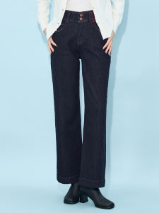 MY TENO | High Waist Loose Wide Leg Cotton Denim Pants Blue Black Casual Style Fashionable Match All Seasons Long Trousers MY TENO