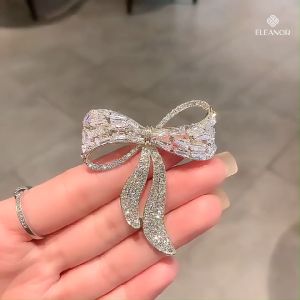 Ghim cài áo nữ Eleanor Accessories trâm cài hình nơ đính đá phụ kiện thời trang 5286