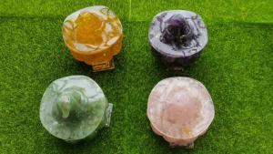 1pc Natural Amethyst Crystal Pumpkin house DIY Crystal Bedroom Lamp reiki healing home decor mineral specimen Halloween decorati