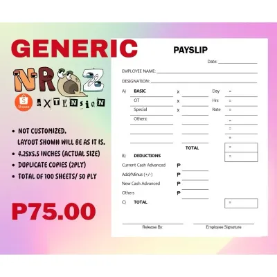 GENERIC PAYSLIP 4x5 CARBONIZED