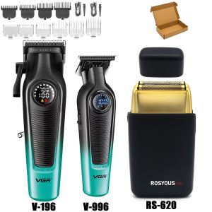 ROSYOUS Mens Electric Beard RS-620 10000RPM Double Foil  Hair Trimmer Professional Hair Cutting Machine Barber Clipper