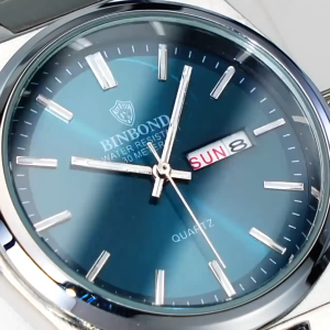 FREE BOX Jam Tangan Pria Stainless Steel Original Binbond Tahan Air Jam Tangan Quartz Movement Terbaru Dengan Kalender Premium Quality