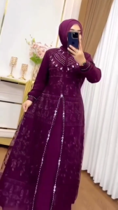 COD Aqila Dress Ceruty Babydoll Brokat Dress Kondangan Terbaru Dress Mewah Dres Dewasa Terbaru 2025