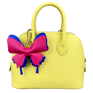 Elegant Leather Butterfly Charm for Bag PU Detachable Keyring Accessory Color-matching Creative Fashion 3D