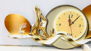 (ẢNH CHỤP) Tranh treo tường đồng hồ đèn led cách điệu hiện đại sang trọng kèm đinh quà tặng nhà mới