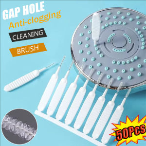 10/30/50Pcs Shower Head Cleaning Brush Gap Hole Anti Clogging Cleaning Brush Mini Shower Head Brush Nylon Bristle Non-Slip Handle Multifunctional Cleaning Brush