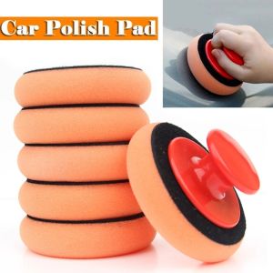 Car Waxing Sponge Polish Pad Microfiber Cleaning Sponge with Handle for Car Body Paint Waxing Glass Polishing Disc Tools