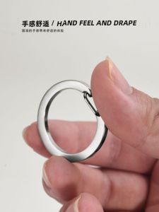 Stainless Steel Key Ring Keychain Press Type Open Spring Key Holder Multi Functional Personalized Design Creative Gift