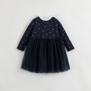 Marc&Janie | Deer Velvet Heating Mesh-spliced Dress for Girls Winter