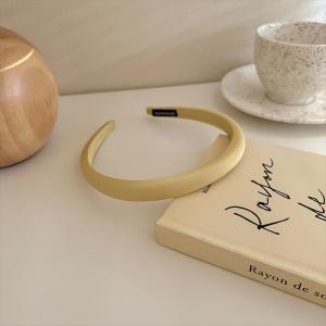 Soft Yellow Hairband Womens French Style Hair Clips Headband High-End Sensation Pressed Hair White Versatile Elegant Hair Accessories