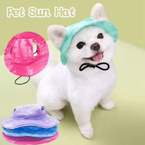 Candy-Colored Sun Hat for Cats and Dogs Breathable Adjustable Pet Sun Hat for Small Dog Schnauzer Puppy Accessories Tool