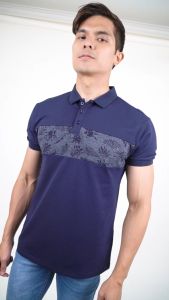 Forest Slim Fit Pattern Polo T Shirt Men Collar Tee | Baju T Shirt Lelaki - 23835
