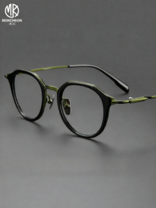 MOKCHEON | Retro Irregular Round Frames Ultra-light Titanium Glasses